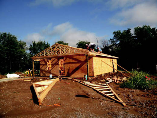 Volunteers from Habitat for Humanity and VAMC started building the house at 901 Wrigley in August and finished the structure  this month. 